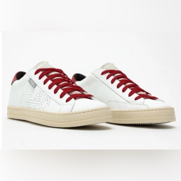 P488 JohnWhite and Red Men's Sneakers